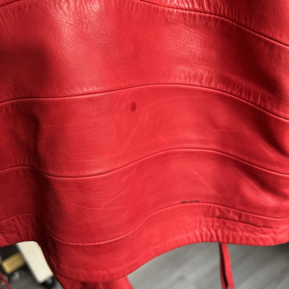 Ben Taverniti Unravel Project Men’s Red Leather Biker Jacket Size 42 - Picture 10 of 10